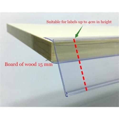 Wood glass Top clamp shelf label holder strip price tag ticket sign shelf cover POP advertising banner showing display strip