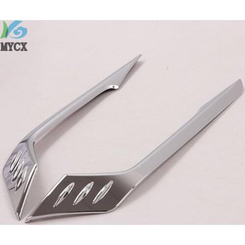 For Hyundai Santa fe Santafe 2019 ABS Chrome Front Foglight Fog Light Lamp Cover Eyebraw Trim Frame Sticker Exterior Accessories