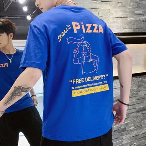 EL BARCO Cotton Hip Hop T-shirt For Men Summer Short Sleeve Funny Print Black Male Tees Tops Soft White Blue Streetwear Tshirt