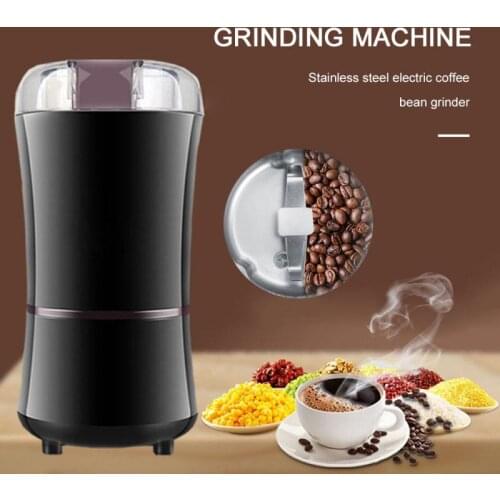 Stainless Steel Electric Coffee Bean Grinder For Spice Nuts Seeds Coffee Bean With Cleaning Brush Home Kitchen Accessories