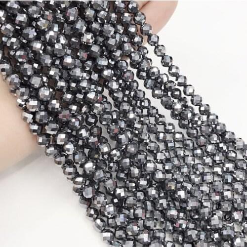 3mm Faceted Natural Terahertz Stone Beads For DIY Jewelry Making Round Loose THZ Stone Beads Health Yoga Energy Bracelet 15
