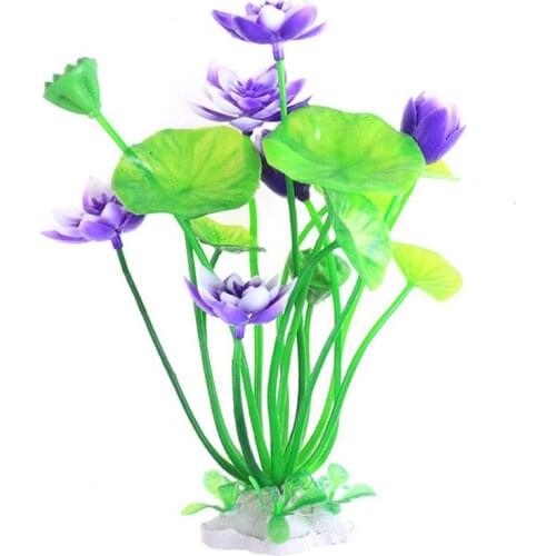 Aquatics Grass Flower Simulation Wedding Favors Plastic Artificial Lotus Fish Tank Petals Plants Decoration Ornament Accessories