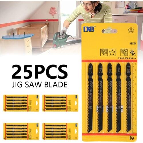 25PCS Reciprocating Saw Blades T-shank Jigsaw Blade Curve Cutting JigSaw Blade Set Metal Wood Assorted Blades Wood Tool