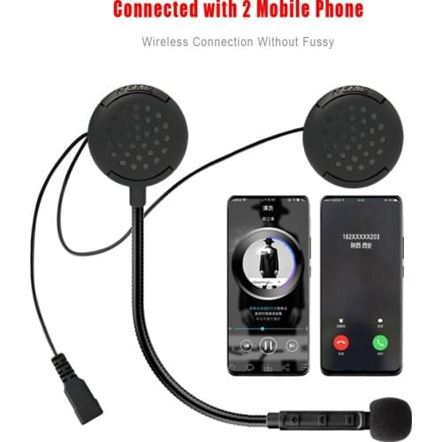 Maxto M1 Motorcycle Riders BT Headphone Wireless Bluetooth Helmet Headset Connected with 2 Mobile Phones