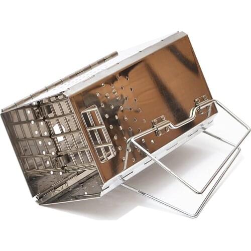 Mini-stove Stainless Steel Fire Pits Portable Wood Stove Burning Folding Stove Chef BBQ Camping Outdoor Fishing Warm Heater