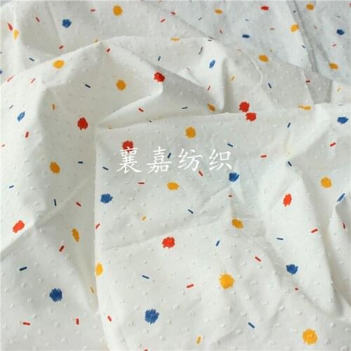 2020 New Printed Dots Dobby Women Blouse Cotton Fabric Handmade Diy Patchwork Cloth Home Decoration Tablecloth Sheet Material