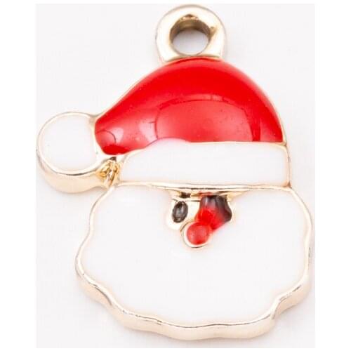 Christmas series 20 pcs Old man Enamel Alloy jewelry Headdress pendants for bracelet necklace DIY jewelry making JQ600012