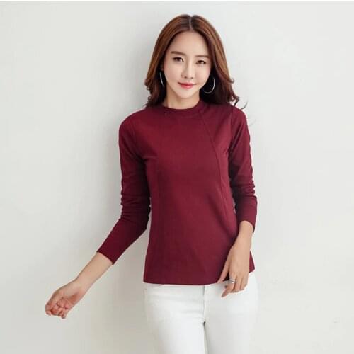 GGRIGHT Casual Long Sleeve Cotton T-shirt Women Tshirt Ladies Tops T Shirt Woman Tee shirt Camiseta Mujer Top Femme Poleras 2019