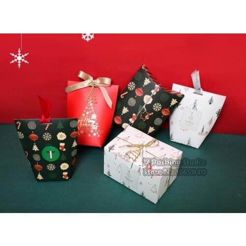 Christmas Cookie candy Gift Paper Box,Pillow shape paper box bag,Macaron Chocolate Snacks Sweet packing boxes100pcs/lot