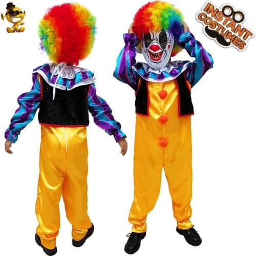 Christmas Boys Scary Clown Costumes Kids Cospaly Jumpsuit Clothes for Kid Halloween Costumes