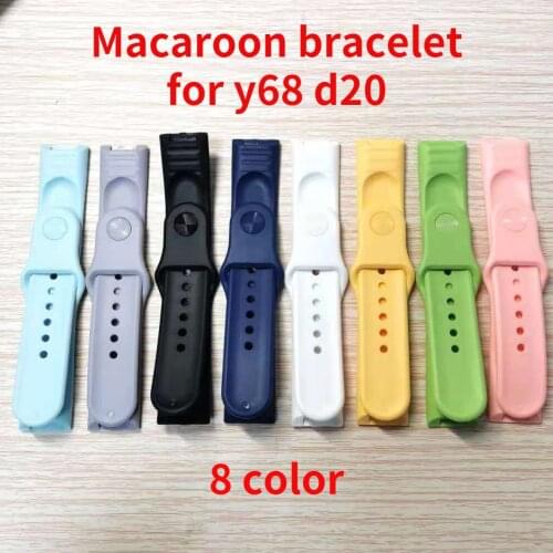 Wholesale Macaron Silicone Wrist Strap For Y68 D20 D28 Smartwatch Replace Soft TPU Watchband Belt Smart Watch Band Accessories