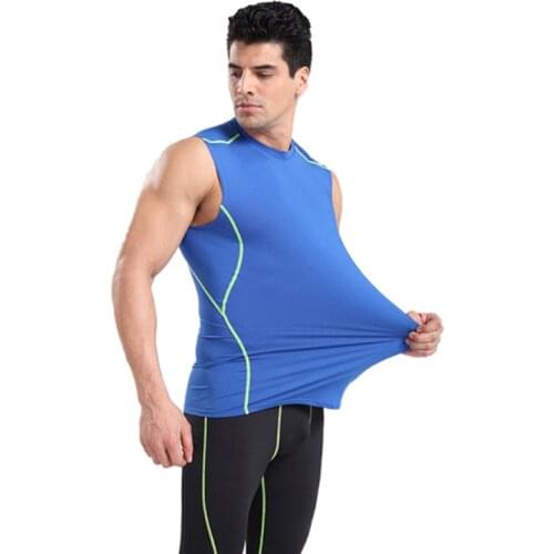 Sports fitness mens vest tight stretch fabric breathable and quick-drying 3D personality design sports running exercise vest