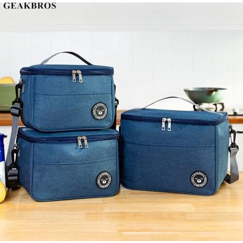3 Size Outdoor Picnic Bag Cool Warm Insulated Bag Leak Proof Lunch Bag Thermal Oxford Picnic Food Beverage Storage Shoulder Bag