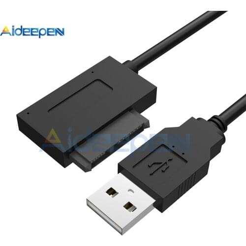 USB 2.0 to Mini SATA 7+6 13Pin Adapter Converter Cable for Laptop CD/DVD ROM Slimline Drive Cable 35cm