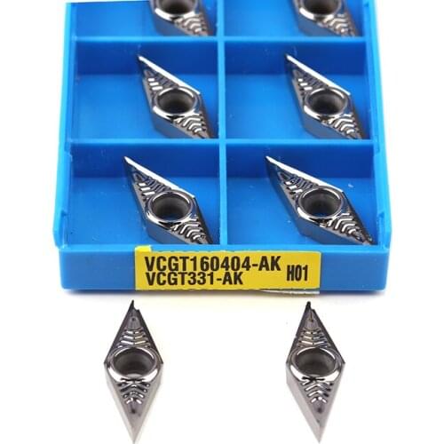 VCGT160402 AK H01 VCGT160404 AK H01 Carbide Insert Aluminum Cutting Tool VCGT160408 AK H01 CNC Lathe External Turning Tool Blade