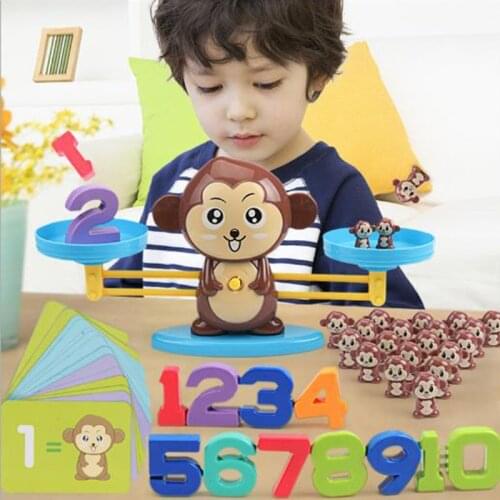 Monkey Balance Scale Game Toy Math Match Board Toys Kids Educational Toy To Learn Addition and Subtraction Math Scales Toys