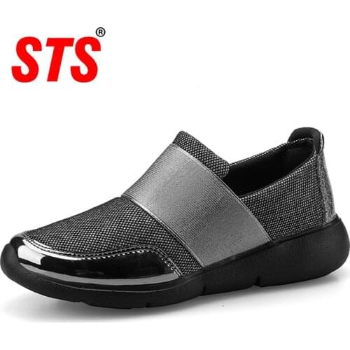 STS Womens Casual Flats Shoes Fashion Sneakers Shoe Breathable Light Ladies Walking Running Gym Sneakers Female Plus Size