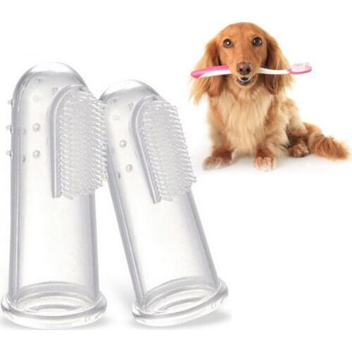 Dog Toothbrushes Super Soft Pet Finger Toothbrush Teddy Brush Bad Breath Tartar Teeth Tool Dog Cat Cleaning Pet Supplies