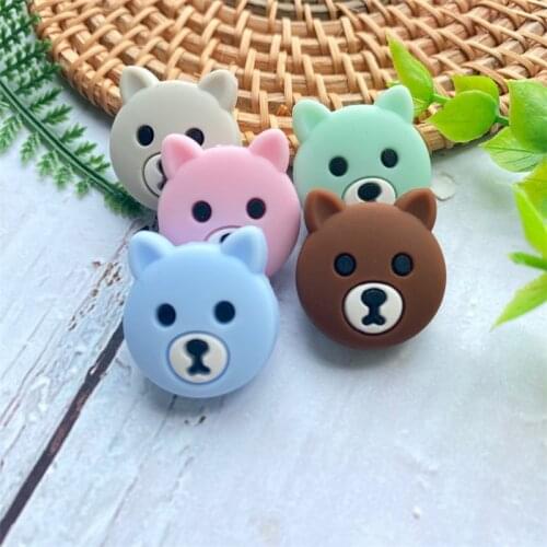 10pcs Mini bear Silicone Beads Baby Dummy Cartoon Pacifier Toy Accessories