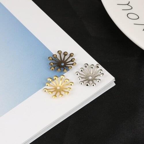 10pcs Gold/Bronze/Rhodium Plated iligree Flower Wraps Connectors For Jewelry Making DIY Accessories Cham Pendant