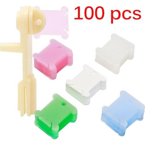 KAOBUY 100PCS Random Plastic Floss Bobbins With Bobbin Winder, Floss Bobbins Set For DIY Embroidery Floss Cross Stitch Threads