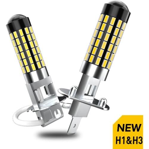 2PCS Super Bright High Power LED Bulbs H1 H3 881 880 78-SMD 3014 Auto LED Car Fog Signal Turn Light Driving Lamp White 6000K