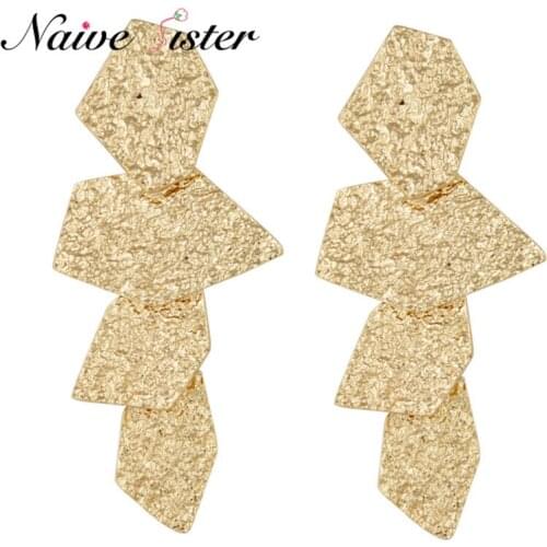 2018 New Fashion Personality Dangle Earrings Irregular Geometric Shape Long Drop Earings Statement Party Jewelry Elegant Brincos