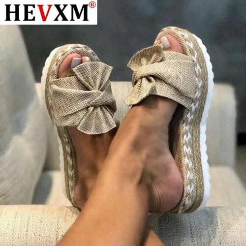 2020 Summer Fashion Sandals Shoes Women Bow Summer Sandals Slipper Indoor Outdoor Flip-flops Beach Shoes Female Slippers