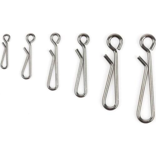 50pcs/ Set Fishing Connector Swivels Interlock Pin Snap Rolling Swivel For Fishhook Lure Fishing Accessories