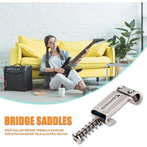 6pcs Roller Bridge Tremolo Saddles Electric Guitar Lightweight for Stratocaster Telecaster Portable Music Elements