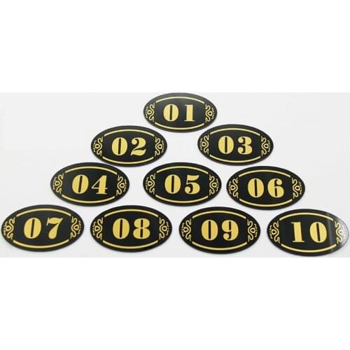 Acrylic Store Hotel Adhesive Door Table Sign Plate Storage Cabinet Shelf Number Sign Sticker Party DIY Decoration 1-10/20/50/100