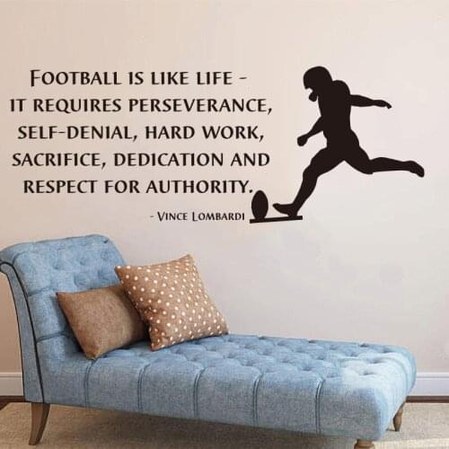 America Football Is Like Life Wall Sticker Boy Room Kids Room Sport Rugby Inspirational Quote Wall Decal Bedroom Classroom Vinyl