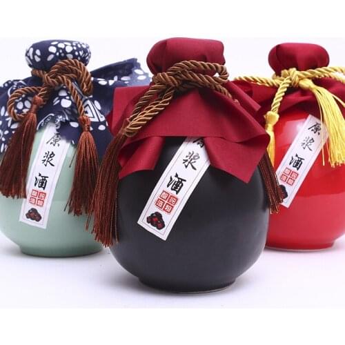 Antique Handmade Hip Flask Set Ceramics Sealed Jar Small Hip Flask Household Customization Bouteille Verre Home Garden EF50HF