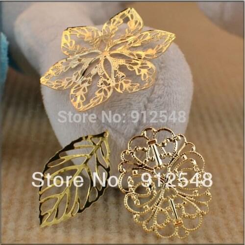 Free shipping, 3 styles choose,gold bow alloy smd hair accessory diy accessories hair accessory decoration material