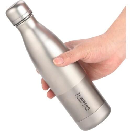 Tiartisan Portable Water Bottle 550/680ml Pure Titanium Sports Coke Bottle Outdoor Travel Hiking BBQ Picnic Drink bottle Ta8374P