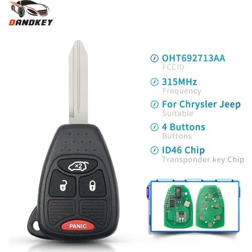 Dandkey Remote Key ID46 Chip For JEEP Vehicle Auto Liberty Wrangler Commander Patriot Compass Grand Cherokee OHT692713AA 315MHz