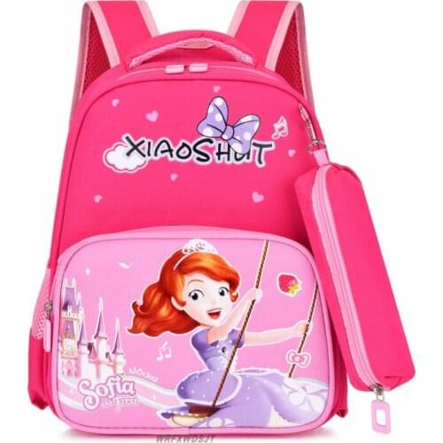 Disney Sophia Children Cartoon Design Backpack Figure Girls Pattern bag Kindergarten Schoolbag Gift