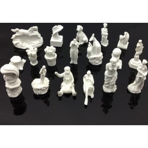 DS04 14pcs Model Railway Resin Sculpture Statue Figures Railway HO N Scale Miniature Scenery