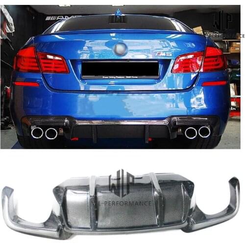 F10 F18 M5 High Quality Carbon Fiber Bilateral Double Out Rear Lip Diffuser for BMW 5 Series F10 F18 520i 525i 530i 535i 11-17