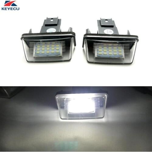 KEYECU 2 Pieces 12V 18SMD White License Number Plate Led Lights for Peugeot 206 207 307 308 Citroen C3 C4 C5 C6