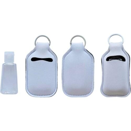 10Pcs Refillable Hand Sanitizer Bottles Holder Cover with Key Ring Portable Soap Lotion Liquids Empty Container Keychain