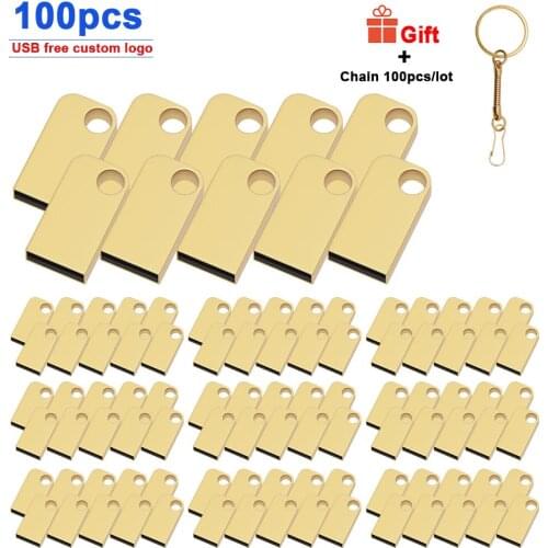 100pcs/lot Personalize Logo Metal USB Flash Drive 64GB 32GB 16GB 8GB 4GB Pen Drive Storage Memory Stick Cle Usb for Photography