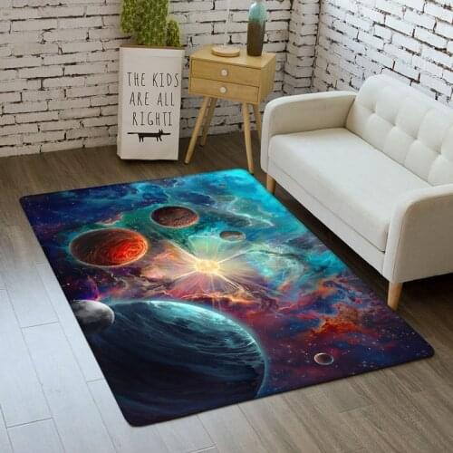 3D Starry Night Pattern Soft Anti-skid Carpet Non-slip Floor Mats Area Rug Living Room Bedroom Decor Rugs for Bedroom