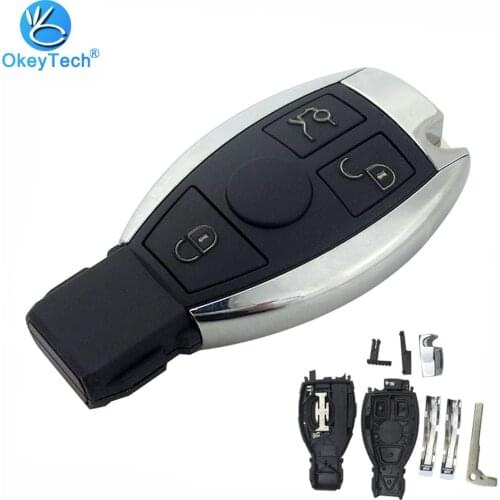 OkeyTech 3 Button For Benz Smart Key Shell Auto Cover Case Fob & Insert Blade Remote Key for Mercedes Benz MB C E ML S SL SLK