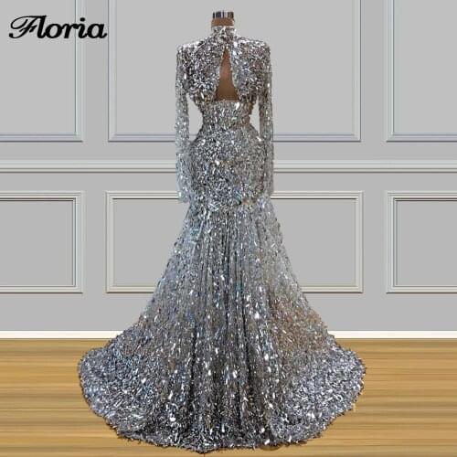 Middle East Luxury Long Evening Dresses With Sequins Vestidos 2020 Turkish Prom Dress New Dubai Arabic Celebrity Gowns Kaftans