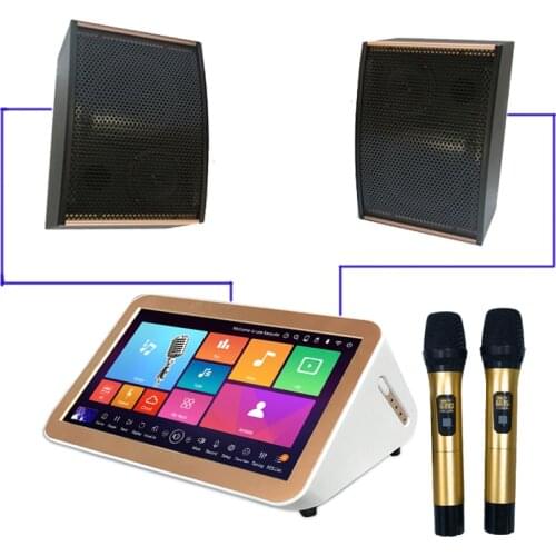 Complete karaoke Player Jukebox Machine system +Mixer Amplifier+15.6"Touch Screen+ 2Wreless Karaoke Microphones +speaker song
