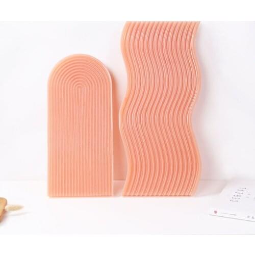Stripe Tray Concrete Mould Water Wave Cement Tea Tray Storage Tray Mould Home Decoration Jewelry Shooting Props DIY Mould