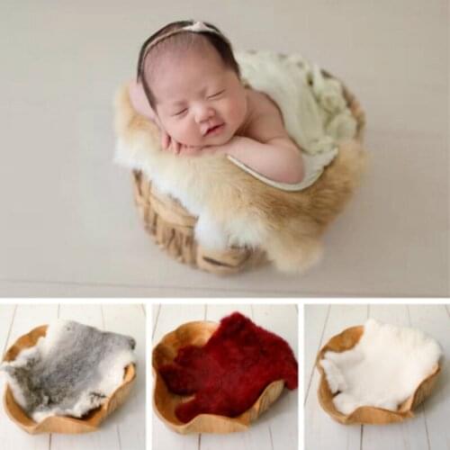 Newborn Photography Props Baby Photo Fur Blanket Full-moon Shooting Accessories Infant Posing Props Filler Soft Blankets