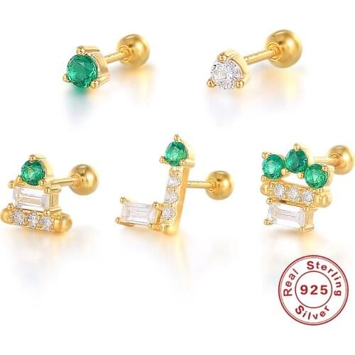 Canner Single Series Stud Earring For Women All-match Piercing 925 Sterling Silver Pendientes Plata 925 Jewelry For Dating