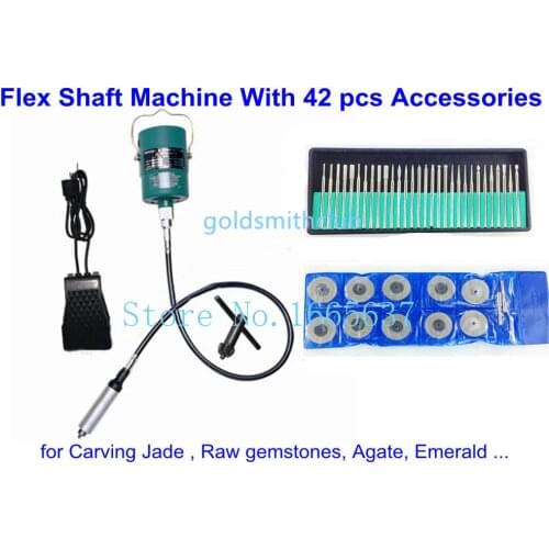 2013 Promotion Flex Shaft Machine Power Tools for Carving Jade Raw gemstones Agate Emerald with 42pcs Accessories